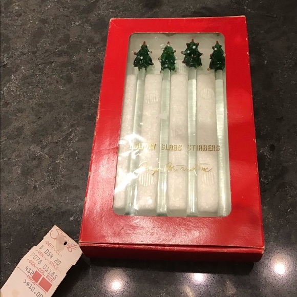 Georges Briard Other - Georges Briard Christmas Tree Swizzle Sticks (4) NIB vintage